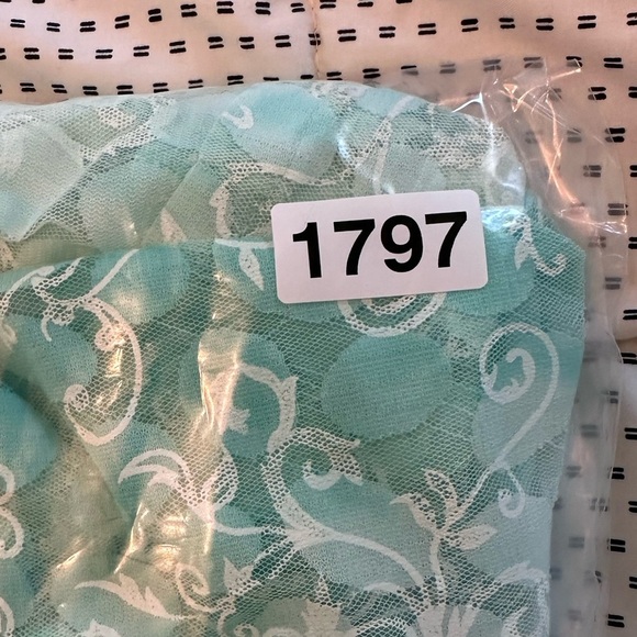 Floral Sheer Southern Lady white and teal Kimono Cardigan Sz  L #1797 - Picture 6 of 7